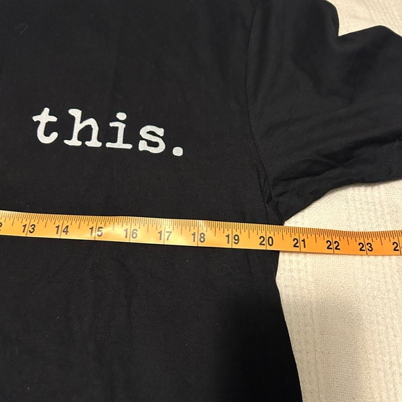 Gildan Black T-Shirt with White Text 2/$15 - Picture 2 of 4